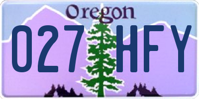 OR license plate 027HFY