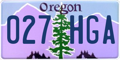OR license plate 027HGA
