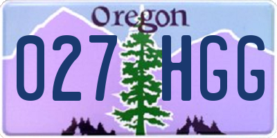 OR license plate 027HGG