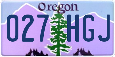 OR license plate 027HGJ
