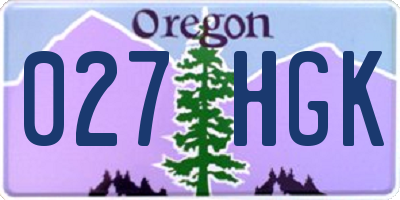 OR license plate 027HGK