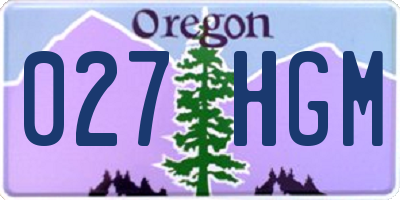 OR license plate 027HGM