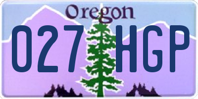 OR license plate 027HGP