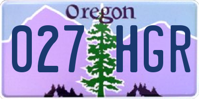 OR license plate 027HGR