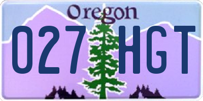 OR license plate 027HGT