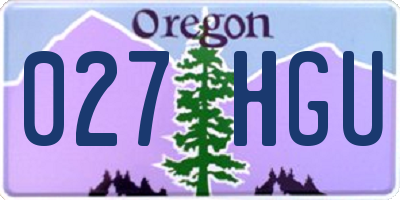 OR license plate 027HGU