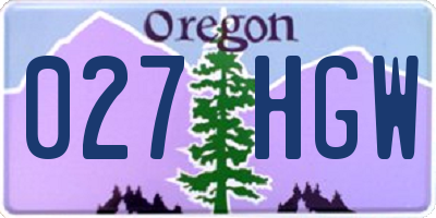 OR license plate 027HGW