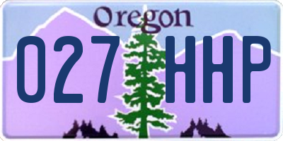 OR license plate 027HHP