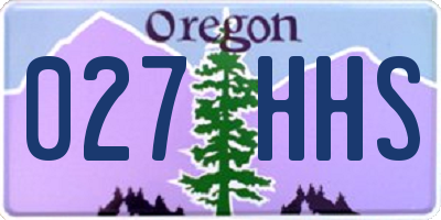 OR license plate 027HHS