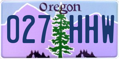 OR license plate 027HHW