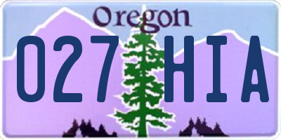 OR license plate 027HIA