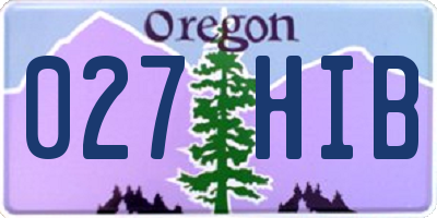 OR license plate 027HIB