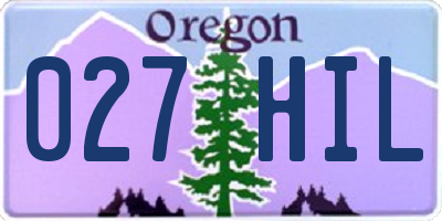 OR license plate 027HIL