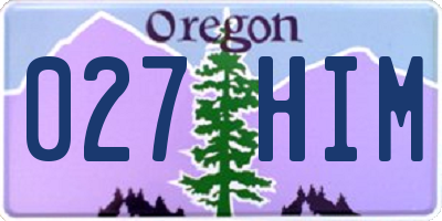OR license plate 027HIM