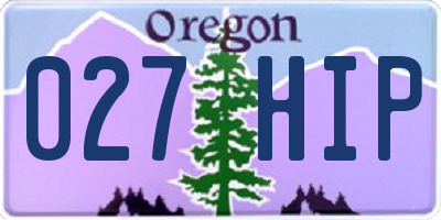 OR license plate 027HIP
