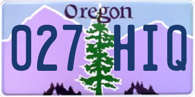OR license plate 027HIQ