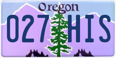 OR license plate 027HIS