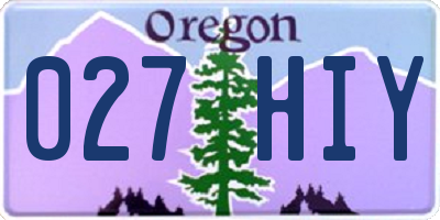 OR license plate 027HIY