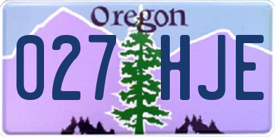 OR license plate 027HJE