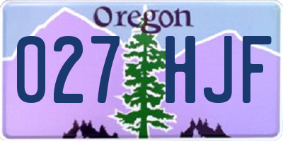 OR license plate 027HJF