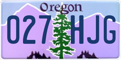 OR license plate 027HJG