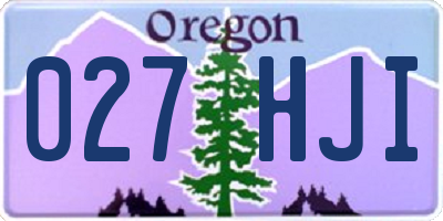OR license plate 027HJI