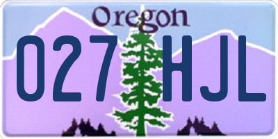 OR license plate 027HJL