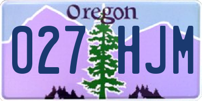 OR license plate 027HJM