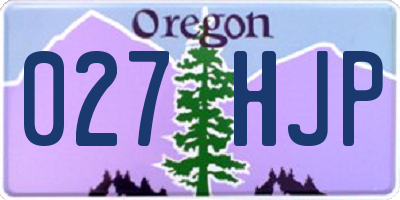 OR license plate 027HJP