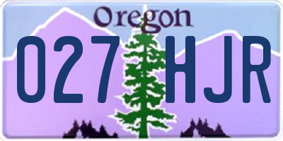OR license plate 027HJR