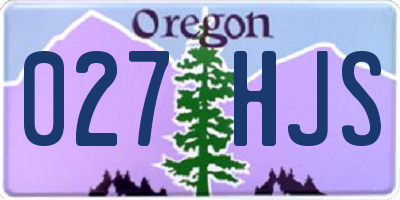 OR license plate 027HJS