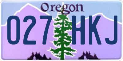 OR license plate 027HKJ
