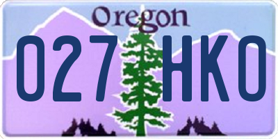 OR license plate 027HKO