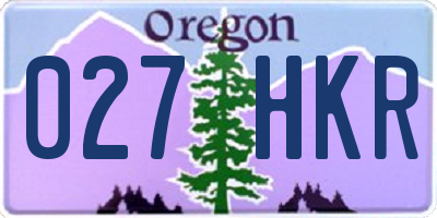 OR license plate 027HKR