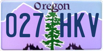 OR license plate 027HKV