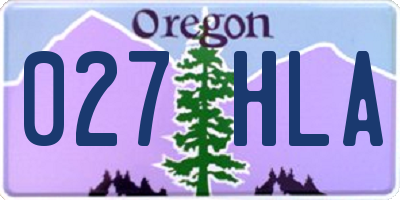 OR license plate 027HLA