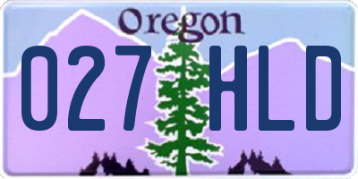 OR license plate 027HLD