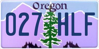 OR license plate 027HLF