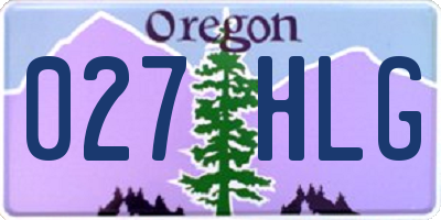 OR license plate 027HLG