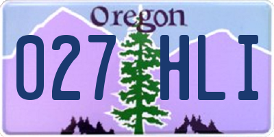 OR license plate 027HLI