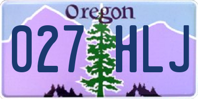 OR license plate 027HLJ