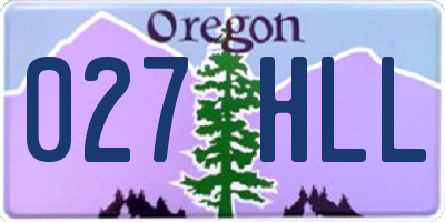 OR license plate 027HLL