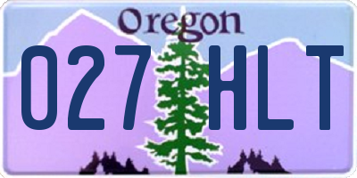 OR license plate 027HLT