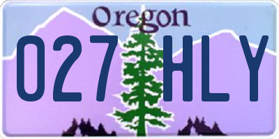 OR license plate 027HLY