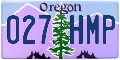 OR license plate 027HMP