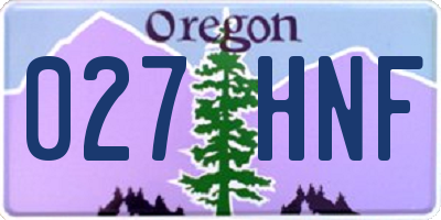 OR license plate 027HNF