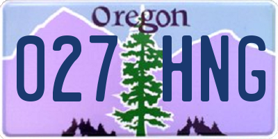 OR license plate 027HNG