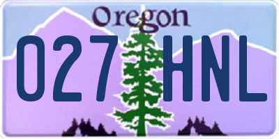 OR license plate 027HNL