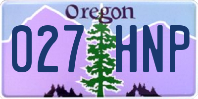 OR license plate 027HNP
