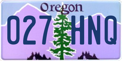 OR license plate 027HNQ